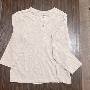Boys Large (10-12) Oatmeal Long Sleeve Henley